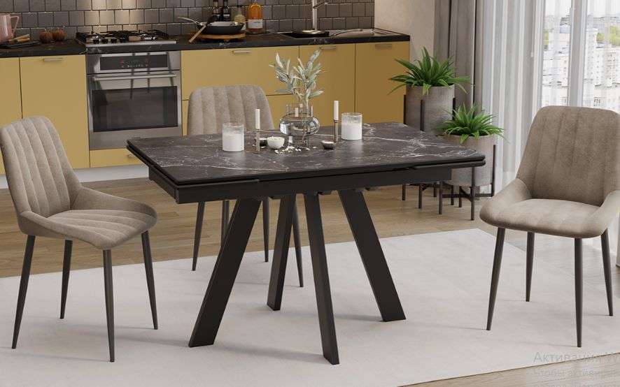 Стол обеденный «Джаггер» Тип 1 Черный муар, Керамика матовая в Нижнем Новгороде фото №3