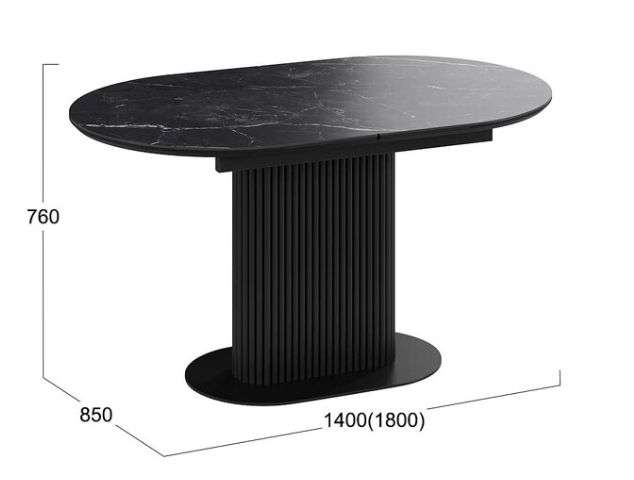 Стол обеденный раздвижной «Эридан» Тип 2 Черный муар, Керамика в Нижнем Новгороде фото №4