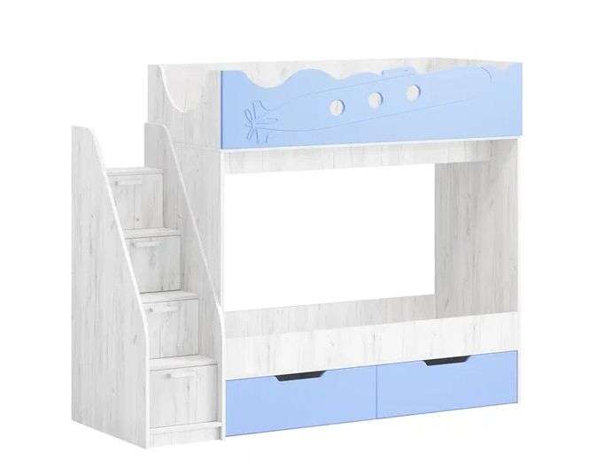 Кровать 2-х ярусная с лестницей «Юниор-15» МДФ (Регион 058) в Нижнем Новгороде фото №1