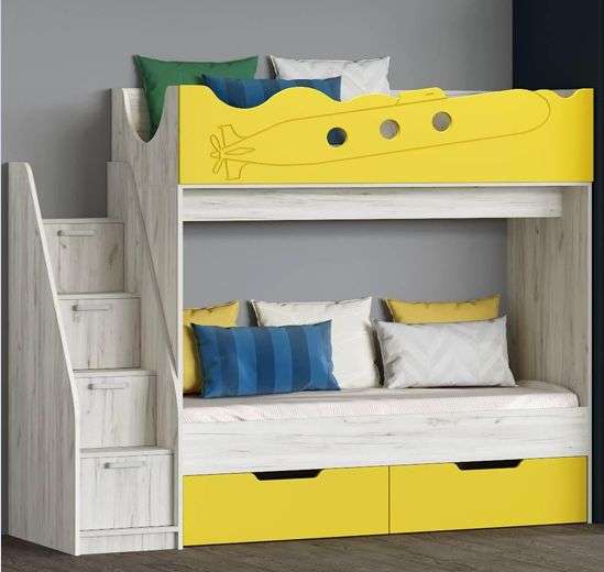 Кровать 2-х ярусная с лестницей «Юниор-15» МДФ (Регион 058) в Нижнем Новгороде фото №3