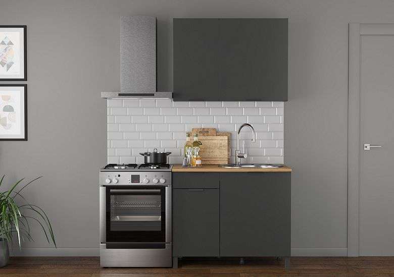 Кухня «Венера» 1,0м Готовое решение ЛДСП Диамант Серый (Олмеко) в Нижнем Новгороде фото №1