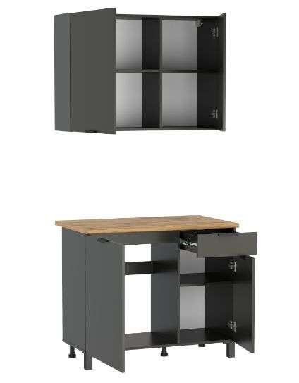 Кухня «Венера» 1,0м Готовое решение ЛДСП Диамант Серый (Олмеко) в Нижнем Новгороде фото №3