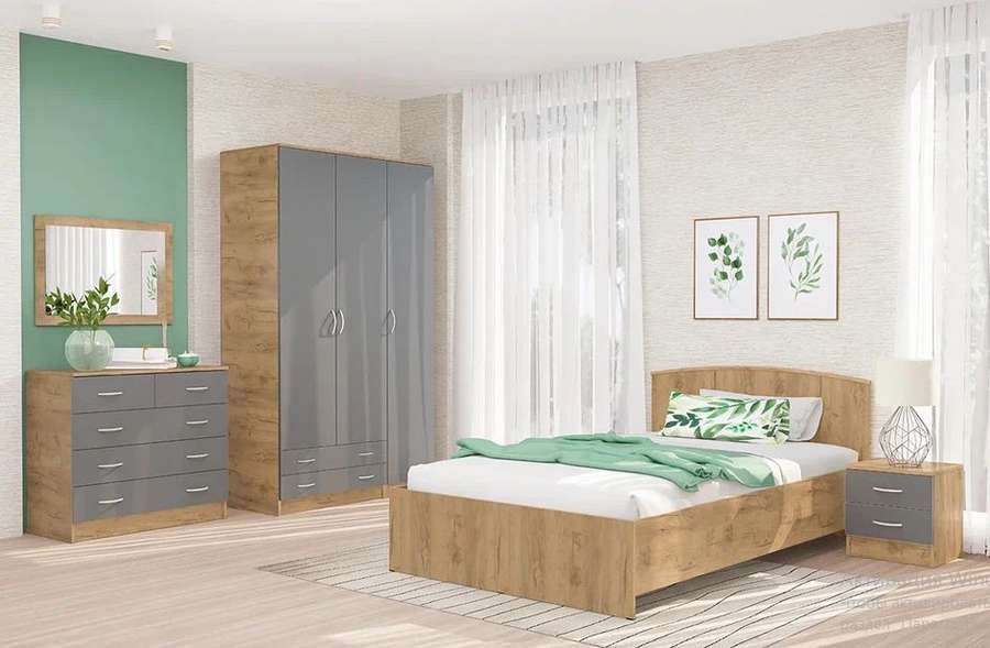 Спальный гарнитур «КЭТ-7» Дуб крафт золотой Набор-2 в Нижнем Новгороде фото №1