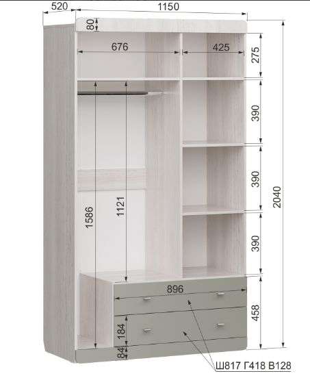 Детская «Юкка» Модульная Набор-2 (Аквилон) в Нижнем Новгороде фото №3