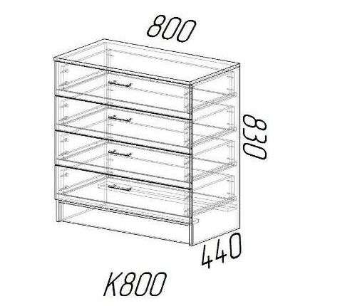 Комод К800 Графит (Эра) в Нижнем Новгороде фото №2