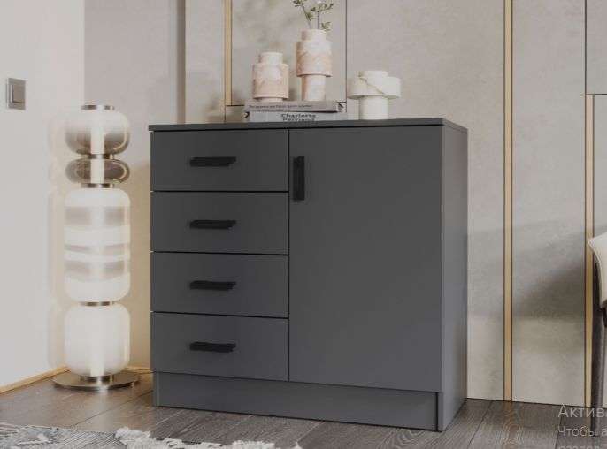 Комод К800-1Дверь (Графит) в Нижнем Новгороде фото №1