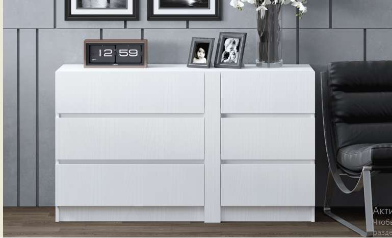 Комод «БЕРК-12» Белый древесный (Регион 058) в Нижнем Новгороде фото №1