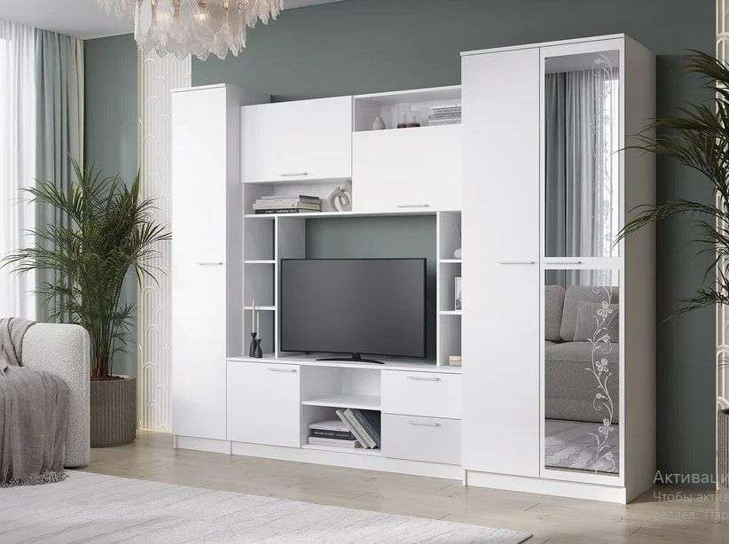 Гостиная «ФЛОРА» Белый (Горизонт) в Нижнем Новгороде фото №1