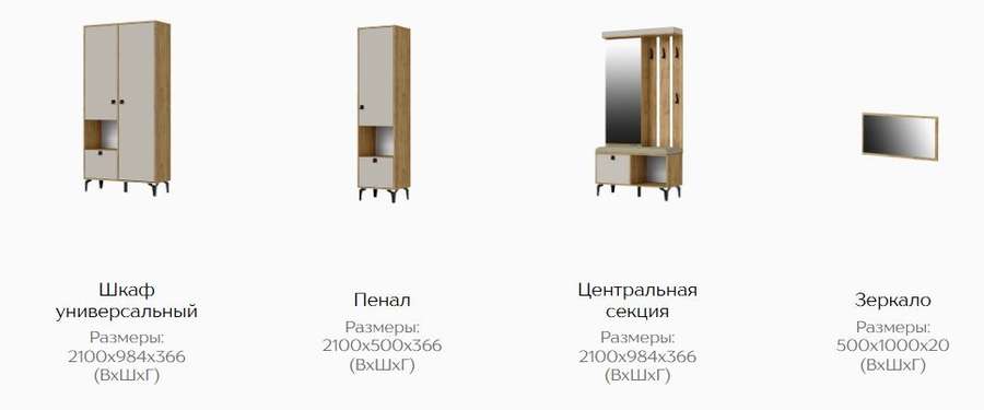 Прихожая «Милан» Модульная Набор-1 (Тэкс) в Нижнем Новгороде фото №3