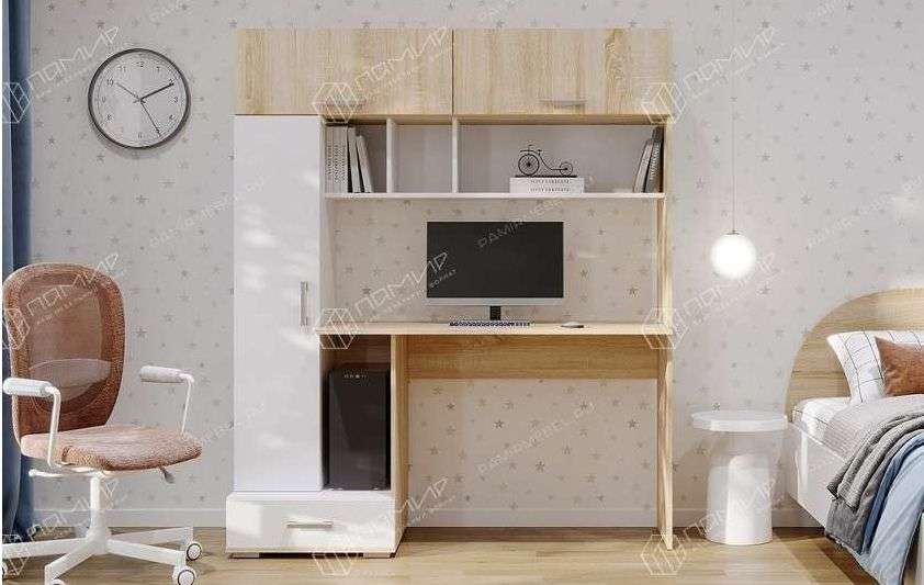 Компьютерный стол «ПКС-1» Белый глянец (Памир) в Нижнем Новгороде фото №2