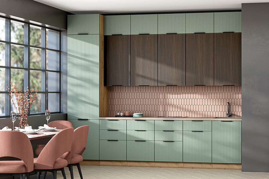 Кухня «ЭКО ПОЛОСЫ» Набор 3,1м Модульная (Диал) в Нижнем Новгороде фото №1