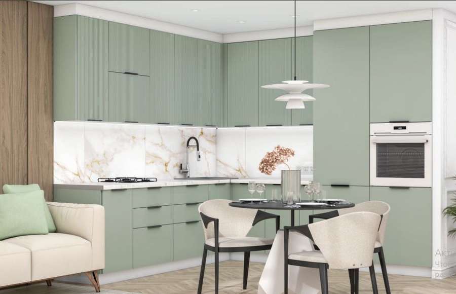 Кухня «ЭКО Волна» Набор 2616х2750мм, Модульная (Диал) в Нижнем Новгороде фото №1