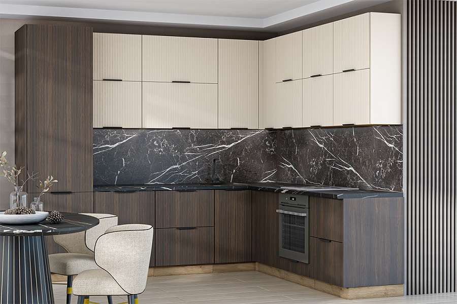 Кухня «ЭКО ПОЛОСЫ» Набор 2800х2400мм Модульная (Диал) в Нижнем Новгороде фото №1