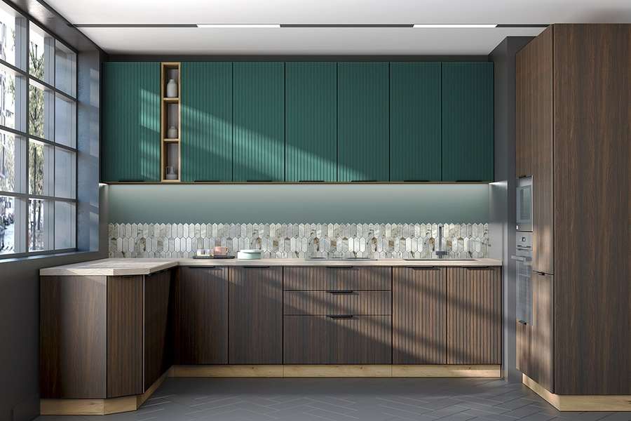 Кухня «ЭКО ПОЛОСЫ» Набор 2,2х3,0м Модульная (Диал) в Нижнем Новгороде фото №1