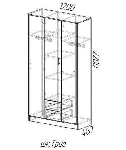 Шкаф 3-х створчатый «ТРИО» без зеркал, Различные цвета в Нижнем Новгороде фото №5