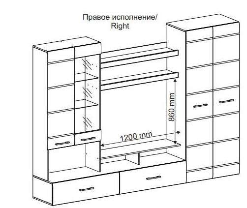 Гостиная «НЕНСИ-1» Белый/Белый глянец (Горизонт) в Нижнем Новгороде фото №5